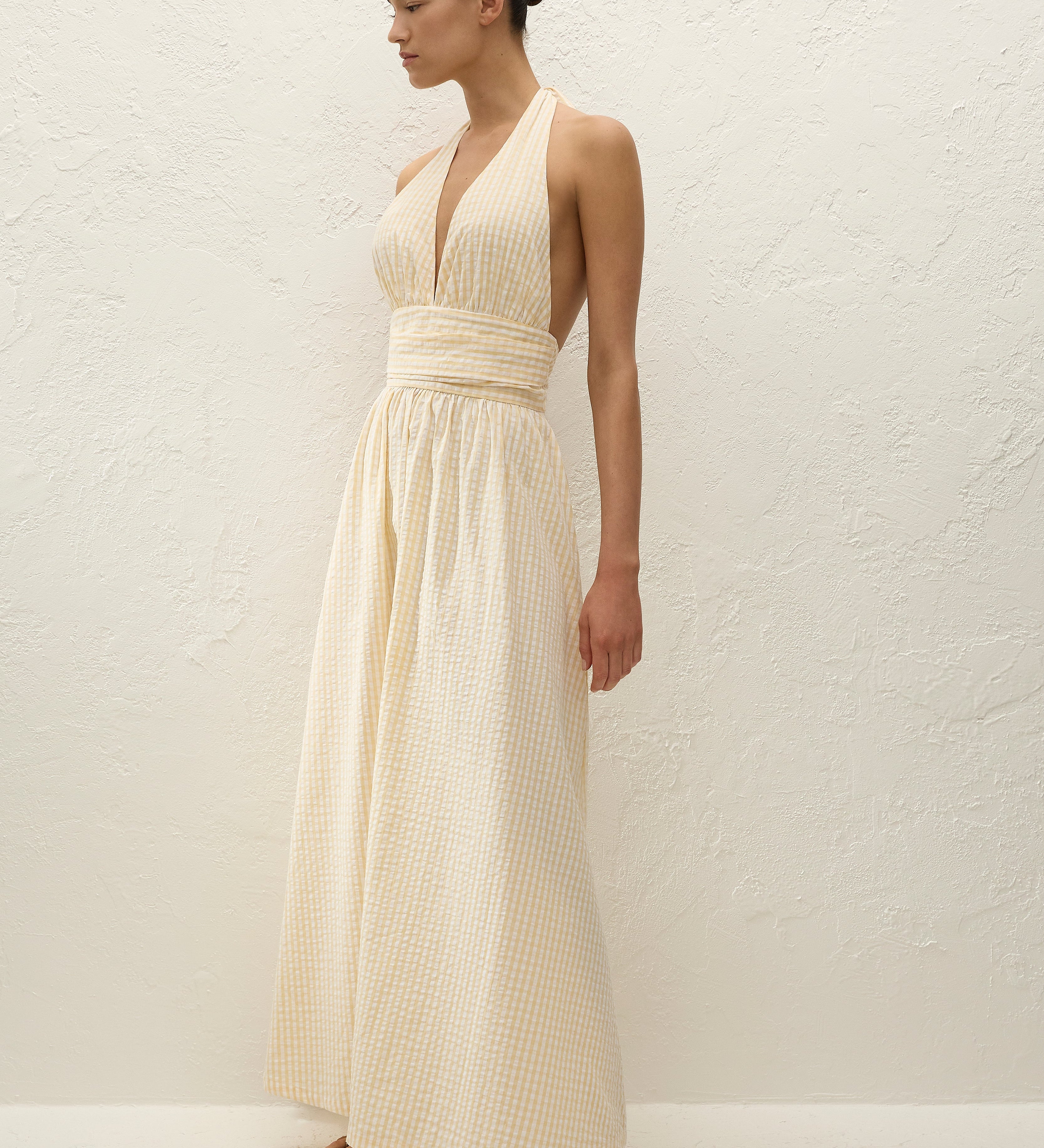 Faithfull - Lido Maxi Dress Butter Textured Gingham