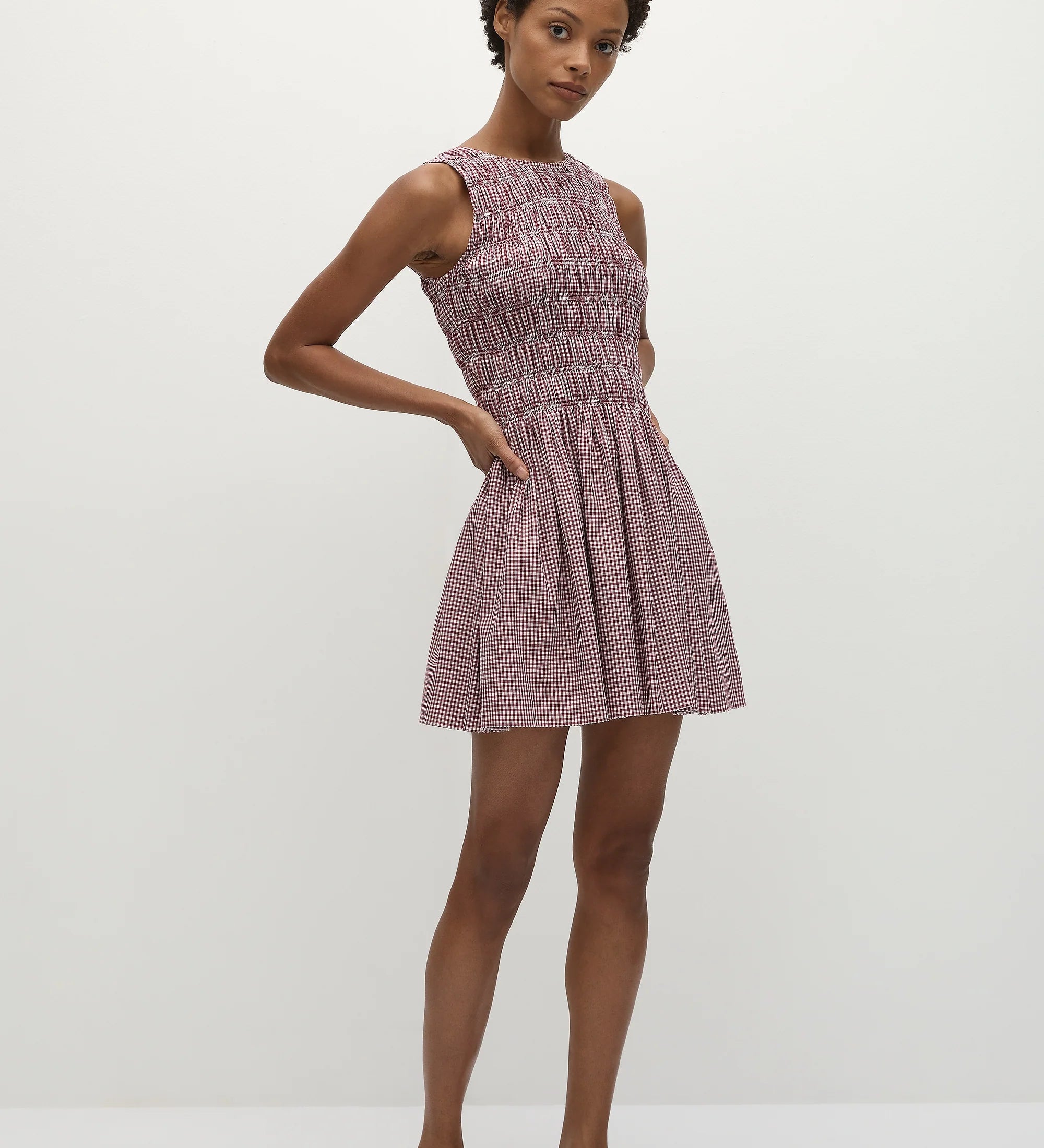 Faithfull - Heidi Mini Dress Gingham Deep Red - Final Sale