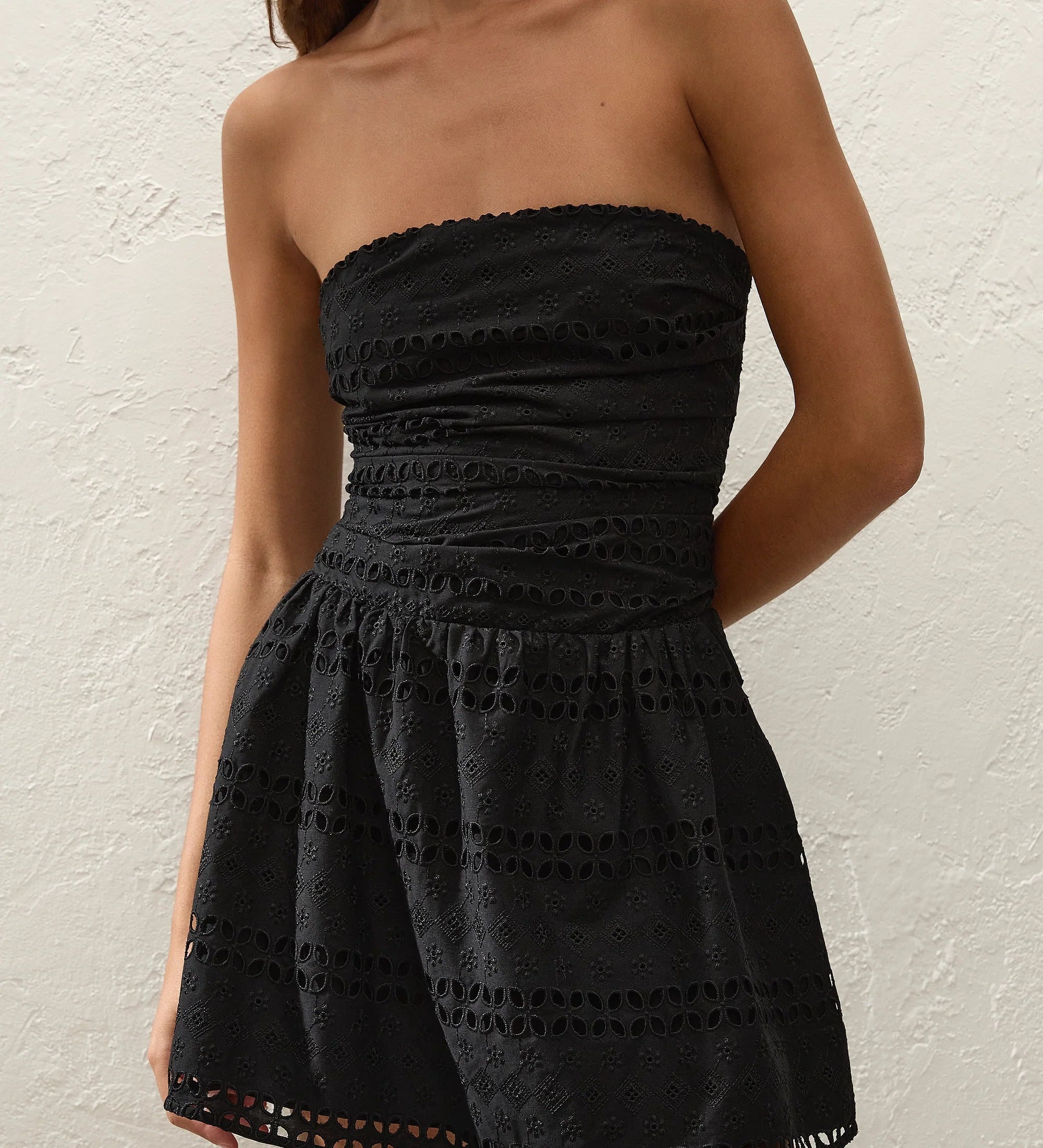 Faithfull - Roja Mini Dress Rosa Broderie Black
