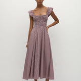 Faithfull - Eudora Midi Dress Gingham Deep Red