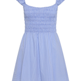 Faithfull - Lene Mini Dress Micro Gingham Soft Blue - Final Sale