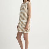 Posse - ARI MINI DRESS - TAN STRIPE