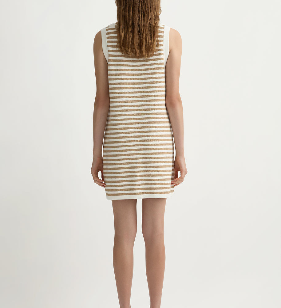 Posse - ARI MINI DRESS - TAN STRIPE