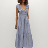 Faithfull - Hedda Maxi Dress Helle Stripe Vintage Navy - Final Sale