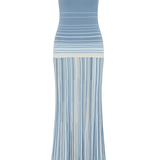 Faithfull - Xyla Maxi Dress Accordion Stripe Mineral Blue