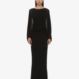 Christopher Esber - Lattice Lace Silk Blouson Long Dress
