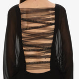 Christopher Esber - Lattice Lace Silk Blouson Long Dress