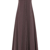 Faithfull - Pedrera Maxi Dress Rocio Pinstripe Chocolate Plum