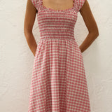 Faithfull - Eudora Midi Dress Vintage Red Check