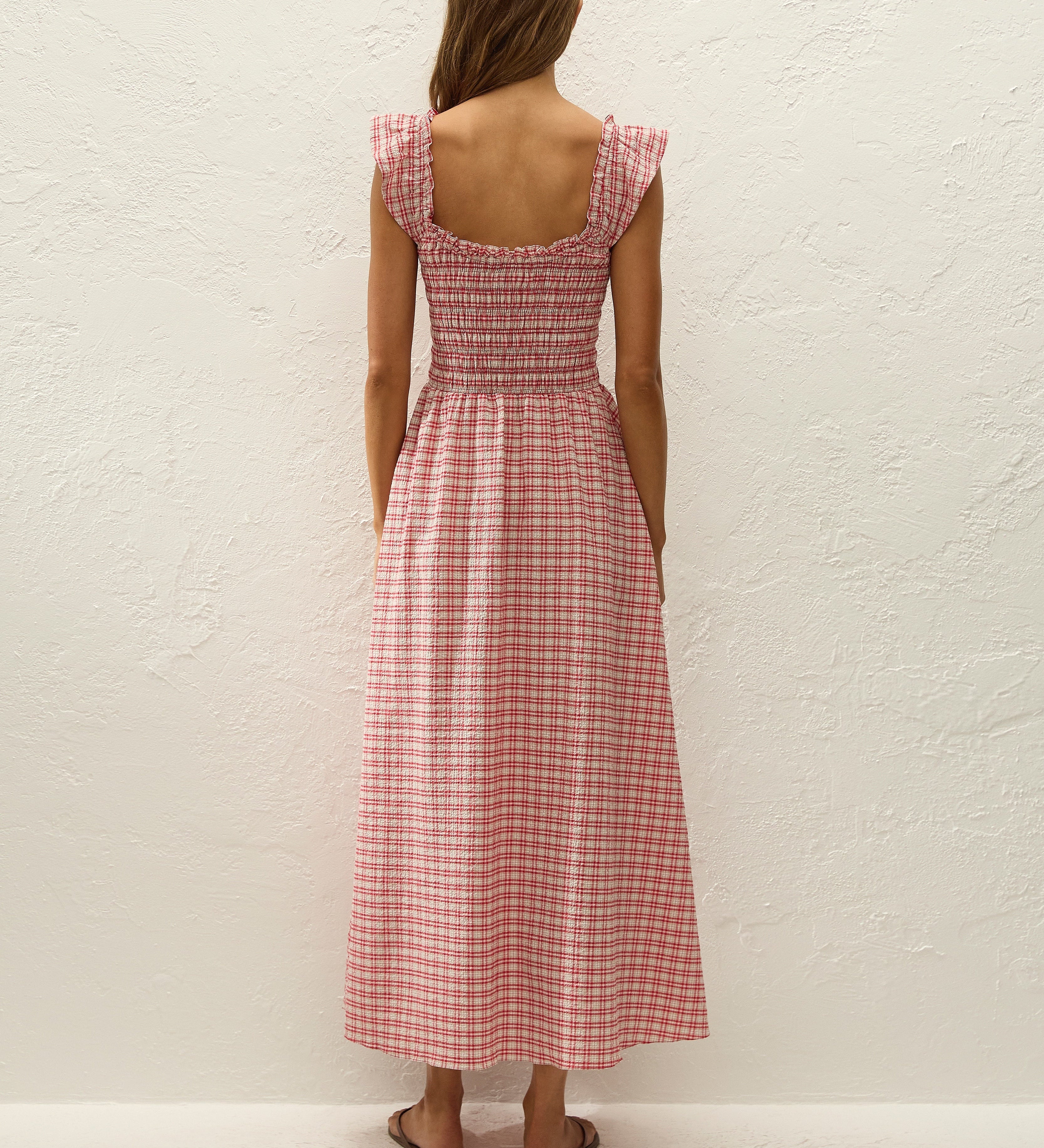 Faithfull - Eudora Midi Dress Vintage Red Check