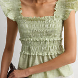 Faithfull - Dama Top Micro Check Pistachio