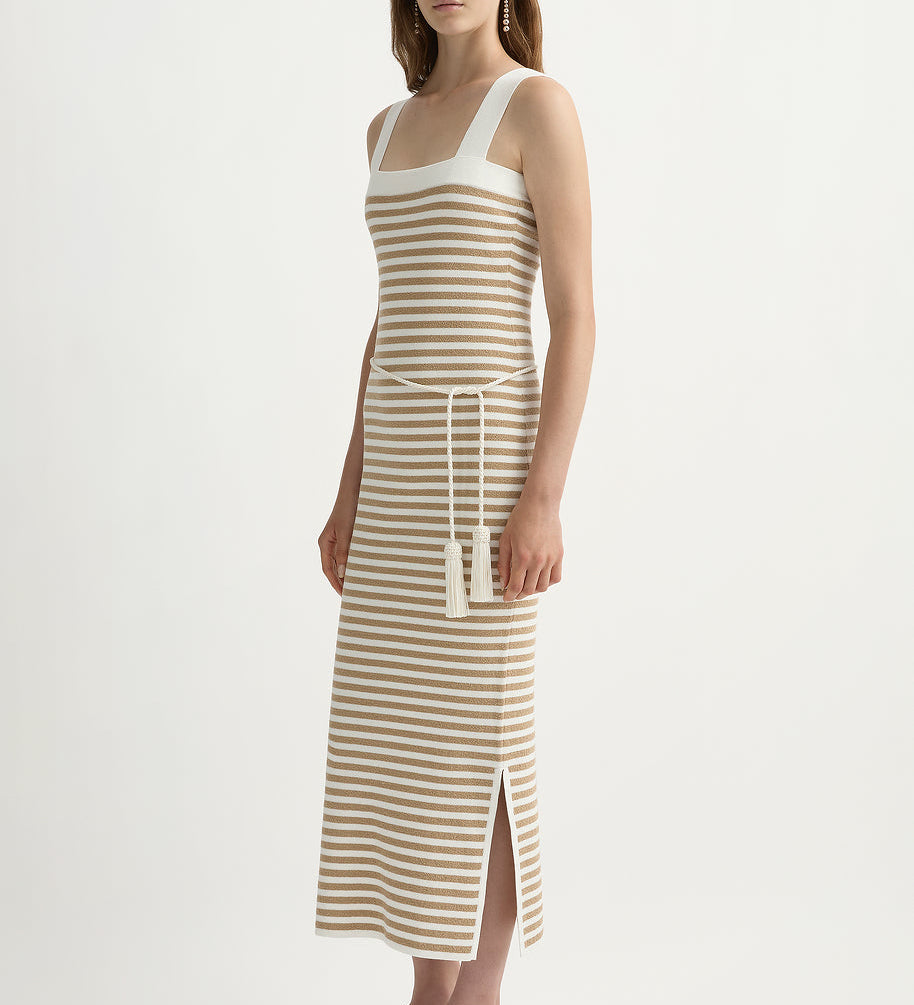 Posse - ARI DRESS - TAN STRIPE