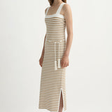 Posse - ARI DRESS - TAN STRIPE
