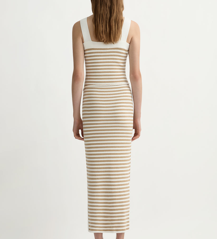 Posse - ARI DRESS - TAN STRIPE