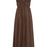 Faithfull - Francesca Midi Dress Plain Chocolate - Final Sale