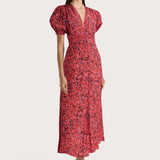 Faithfull - Bellavista Midi Dress Meander Micro Red