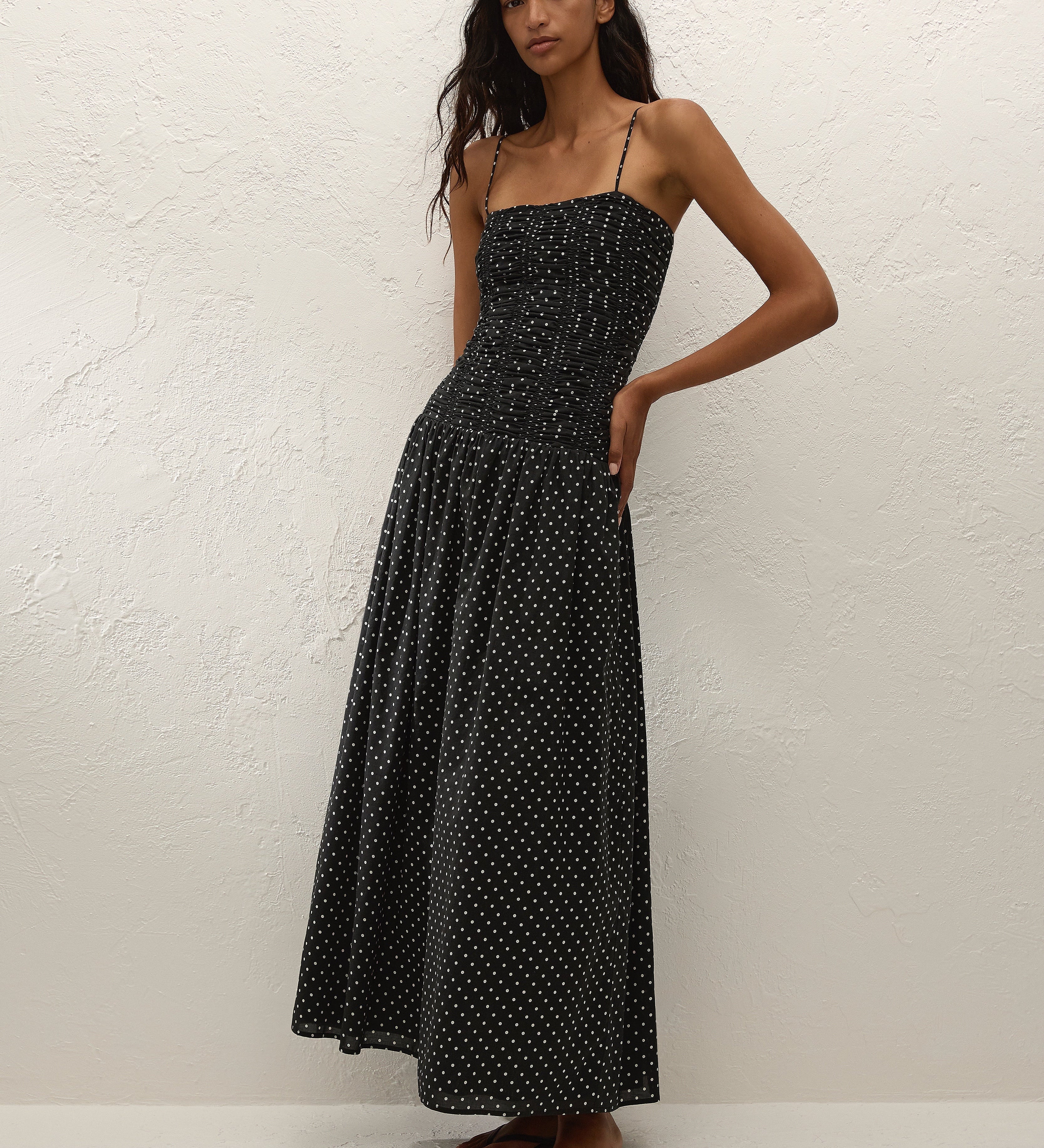 Faithfull - Mira Maxi Dress Lola Polka Dot Black Off White