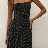 Faithfull - Mira Maxi Dress Lola Polka Dot Black Off White