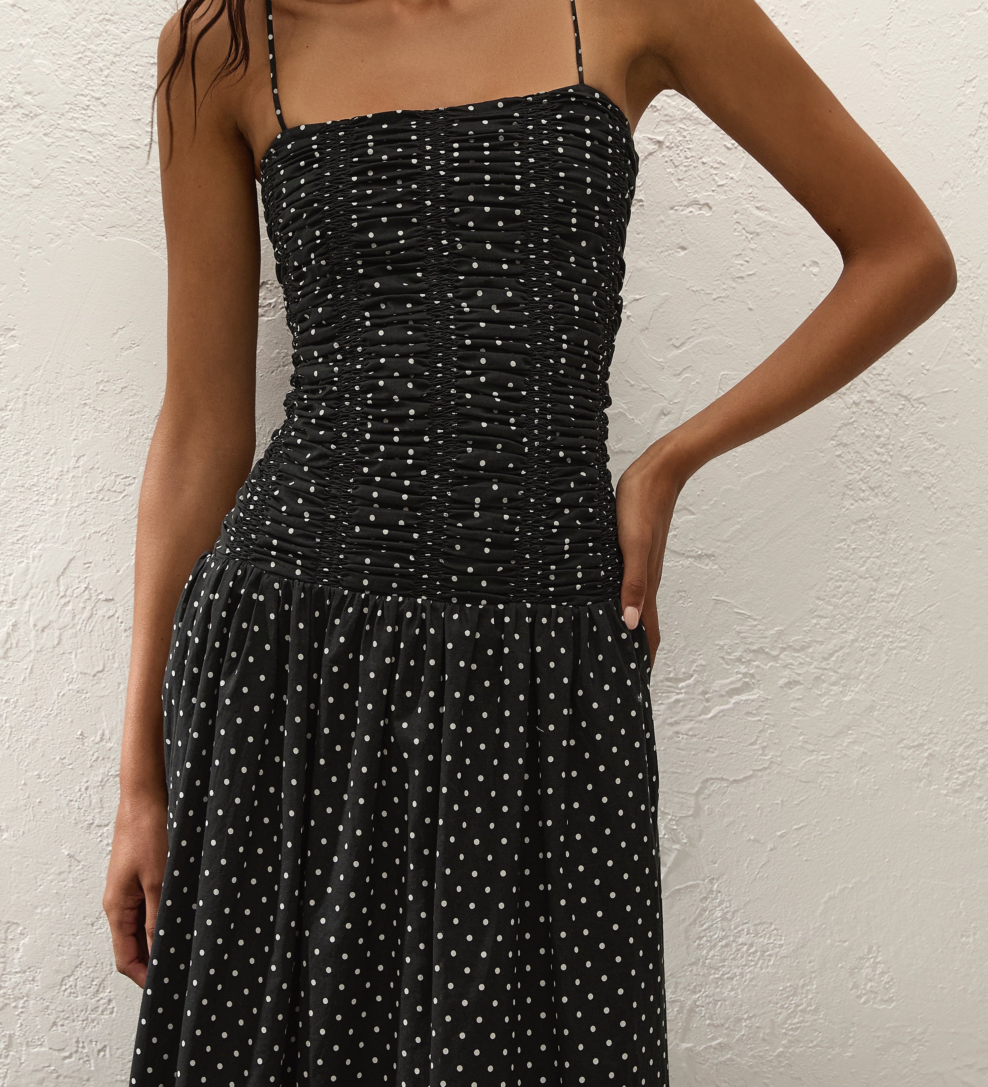 Faithfull - Mira Maxi Dress Lola Polka Dot Black Off White