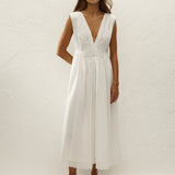 Faithfull - Dalila Midi Dress Fernanda Lace Antique White