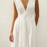 Faithfull - Dalila Midi Dress Fernanda Lace Antique White