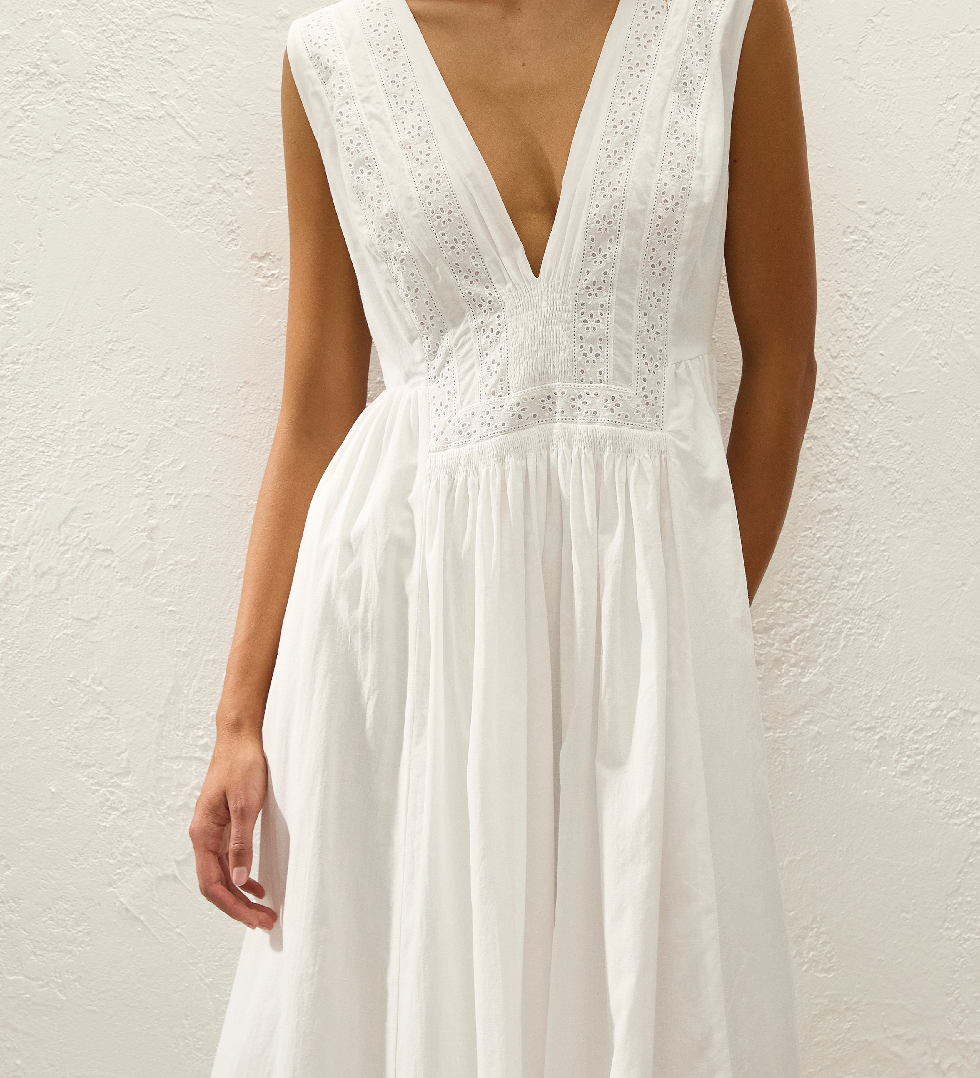 Faithfull - Dalila Midi Dress Fernanda Lace Antique White