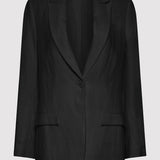 St. Agni - Tailored Linen Blazer - Black