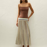 Faithfull - Esenia Knit Dress Sky Blue Pale Yellow Stripe