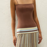 Faithfull - Esenia Knit Dress Sky Blue Pale Yellow Stripe