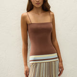 Faithfull - Esenia Knit Dress Sky Blue Pale Yellow Stripe