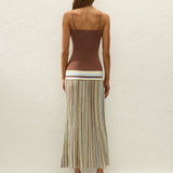 Faithfull - Esenia Knit Dress Sky Blue Pale Yellow Stripe