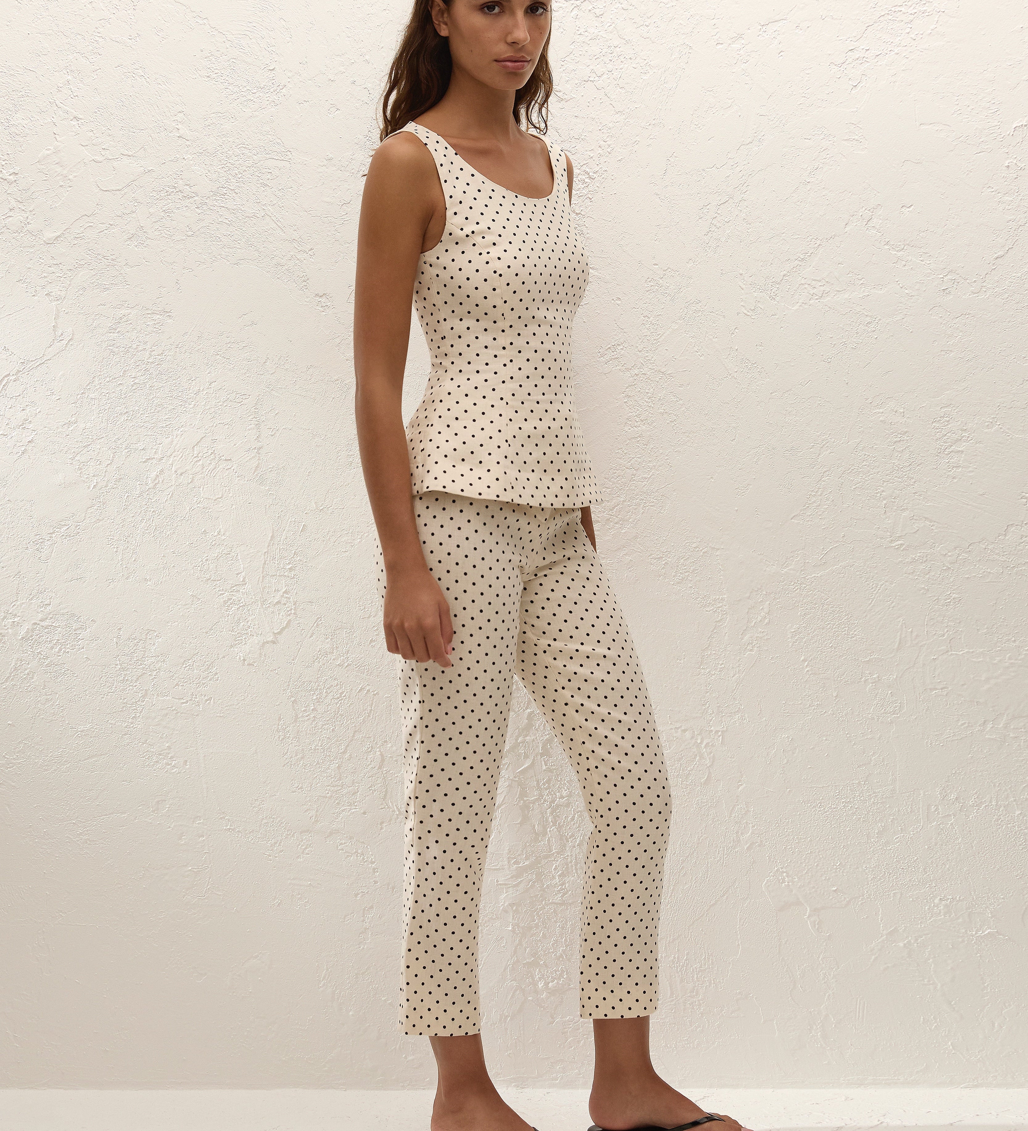 Faithfull - Iria Capri Pant Lola Polka Dot Cream Black