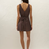 Faithfull - Graciela Mini Dress Polkadot Chocolate Plum