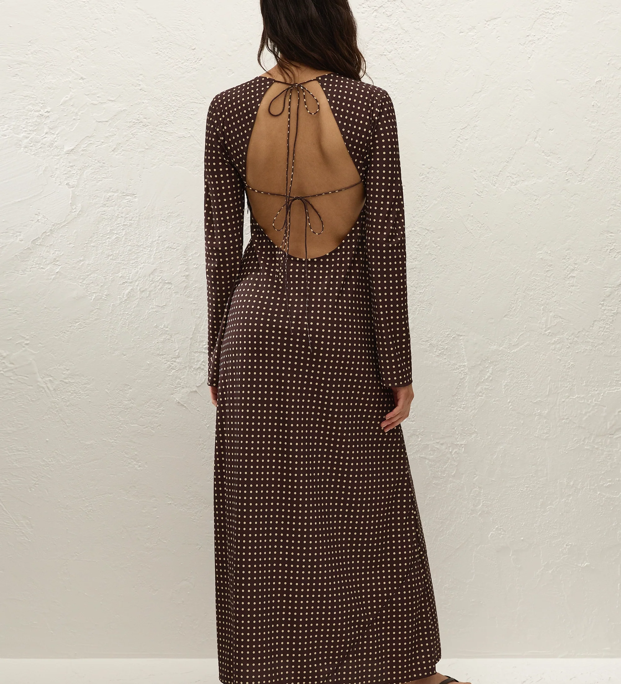 Faithfull - Mesa Maxi Dress Polkadot Chocolate Plum