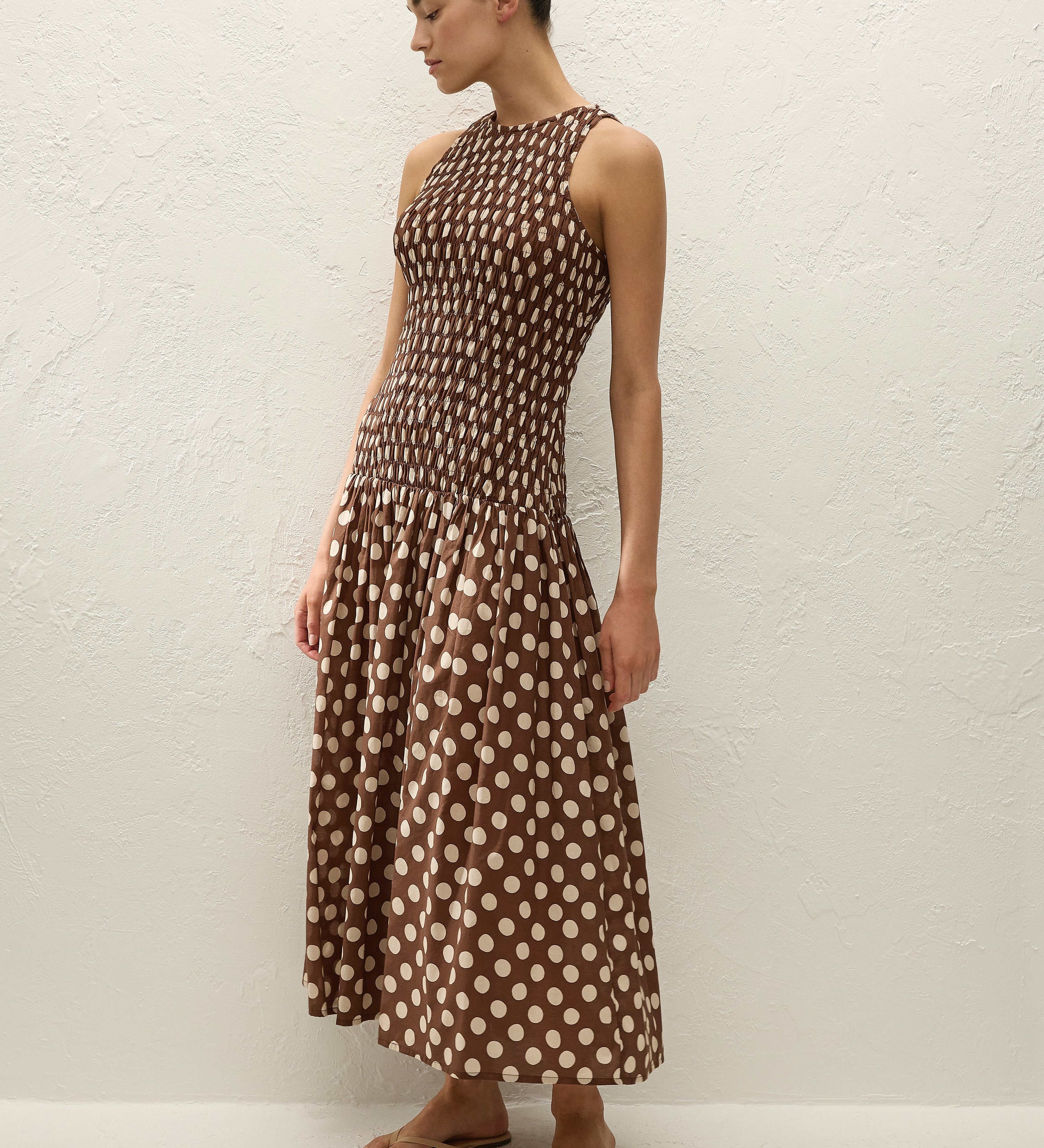 Faithfull - Luisa Midi Dress Cioccolato Dot