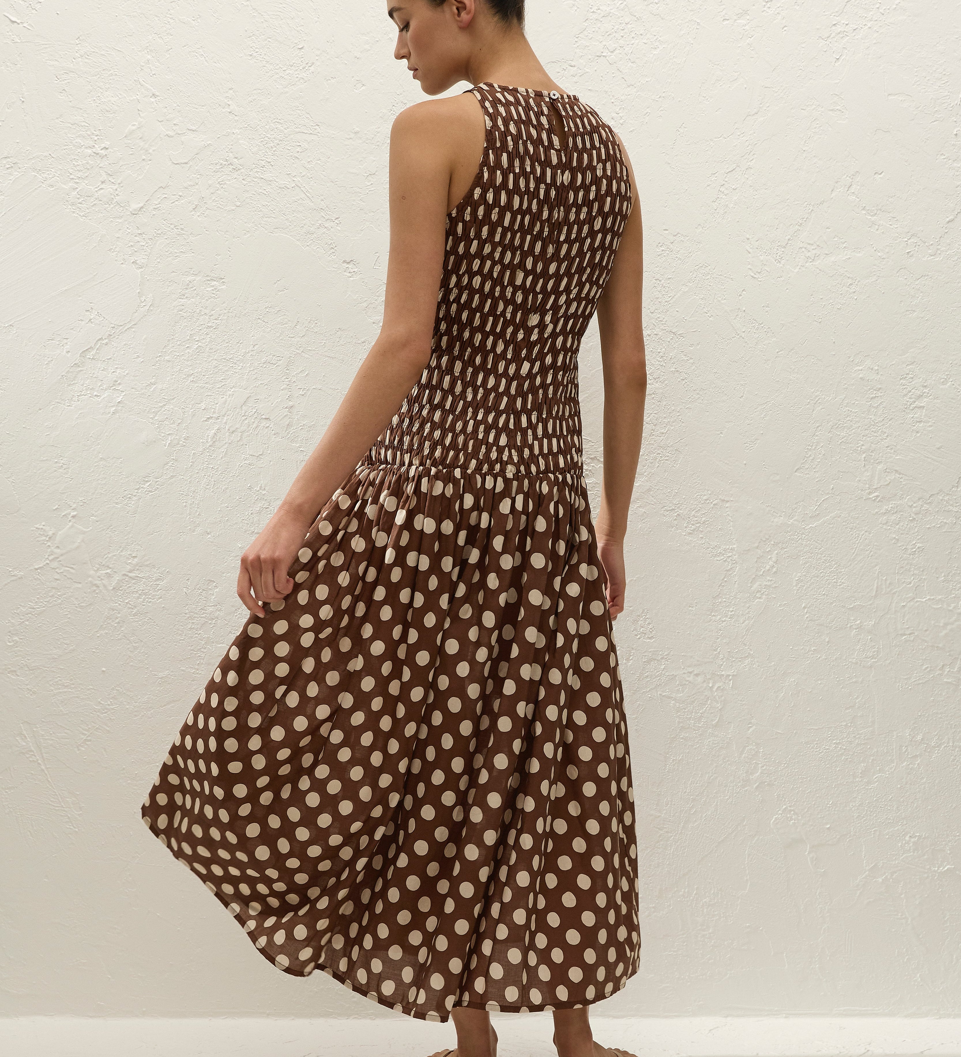 Faithfull - Luisa Midi Dress Cioccolato Dot