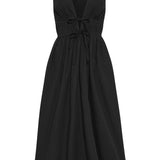 Faithfull - Andressa Midi Dress Plain Black - Final Sale