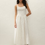Faithfull - Milana Midi Dress Dolce Broderie White