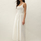 Faithfull - Milana Midi Dress Dolce Broderie White