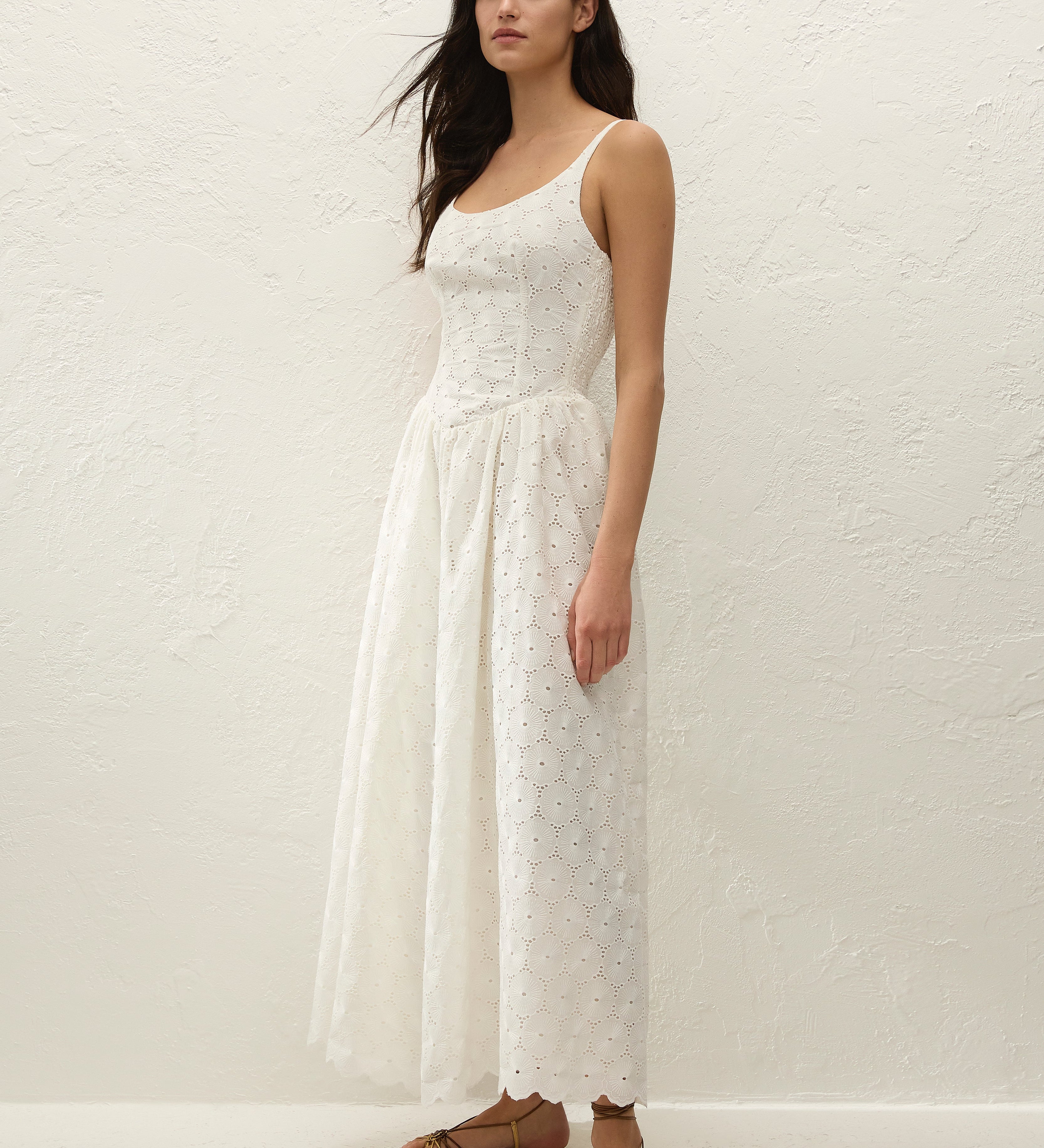 Faithfull - Milana Midi Dress Dolce Broderie White