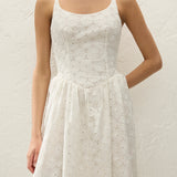 Faithfull - Milana Midi Dress Dolce Broderie White