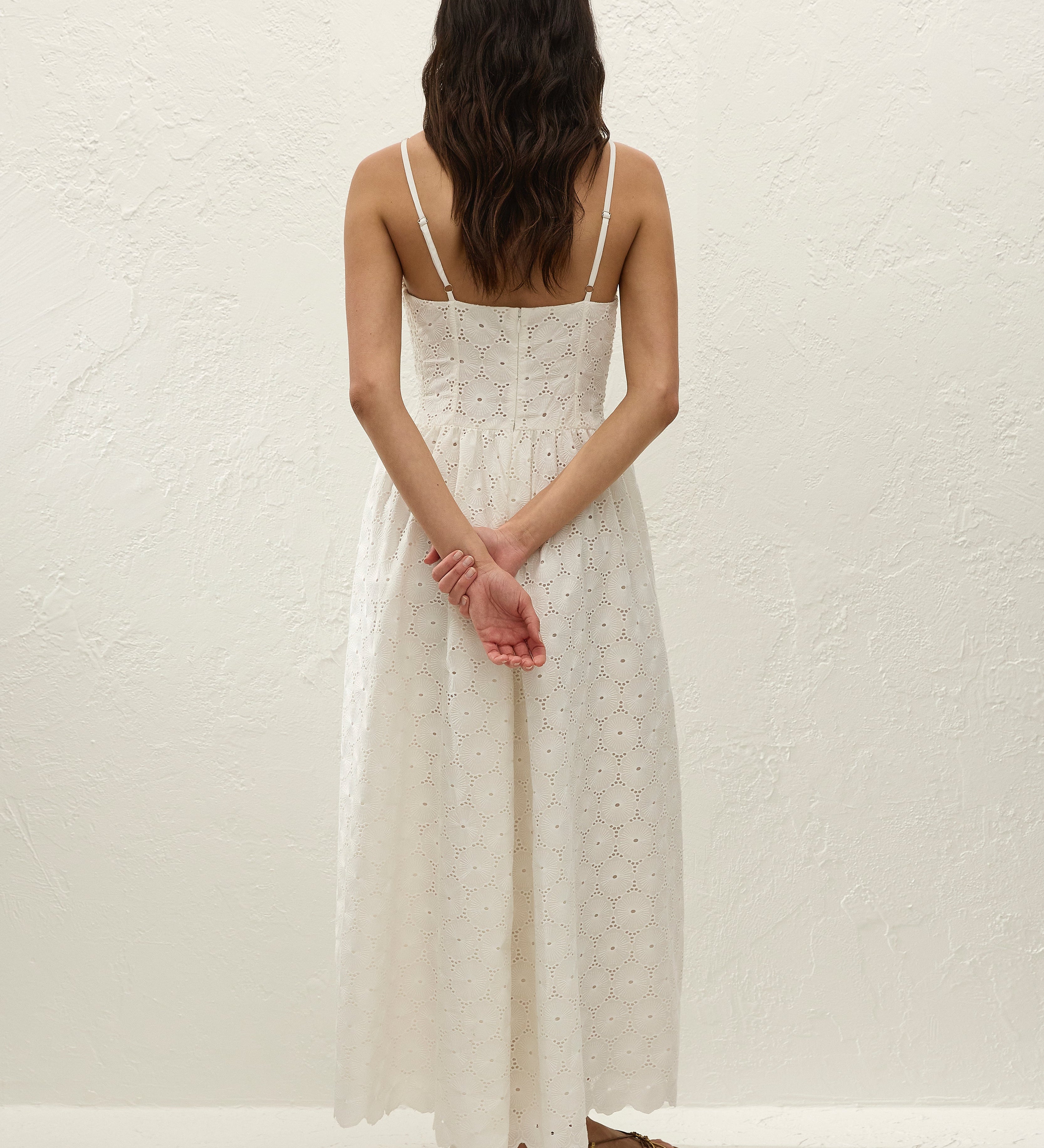Faithfull - Milana Midi Dress Dolce Broderie White