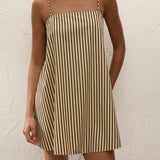 Faithfull - Sorra Mini Dress Carmen Stripe Sand Cedar