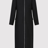 St. Agni - Pinstripe Maxi Coat - Black