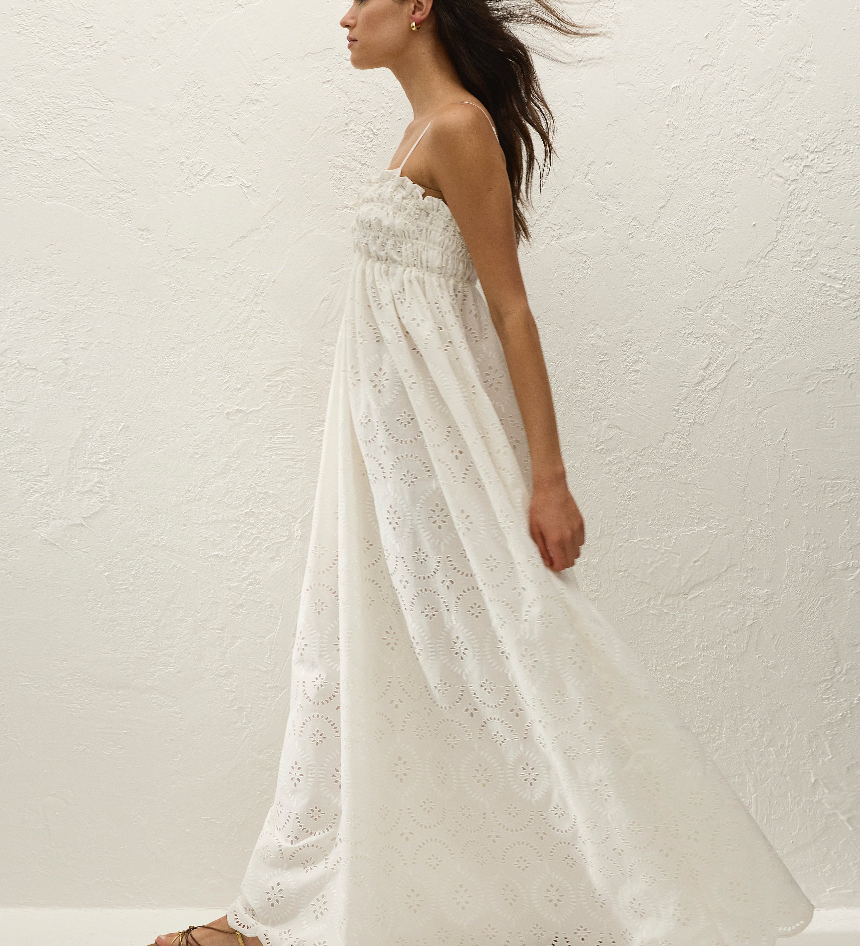 Faithfull - Etta Maxi Dress Bianca Broderie White
