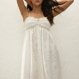 Faithfull - Etta Maxi Dress Bianca Broderie White