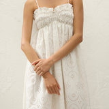 Faithfull - Etta Maxi Dress Bianca Broderie White