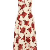 Faithfull - Marais Midi Dress Cecile Floral Garnet