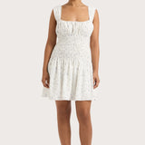 Faithfull - Yerres Mini Dress Blossom Egg Shell Powder Blue - Final Sale