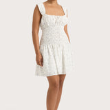 Faithfull - Yerres Mini Dress Blossom Egg Shell Powder Blue - Final Sale